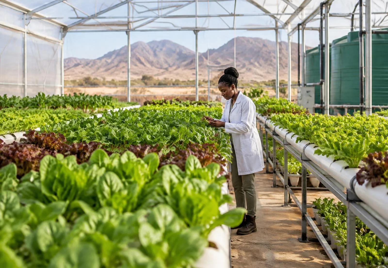 Modern hydroponic farming in Namibia